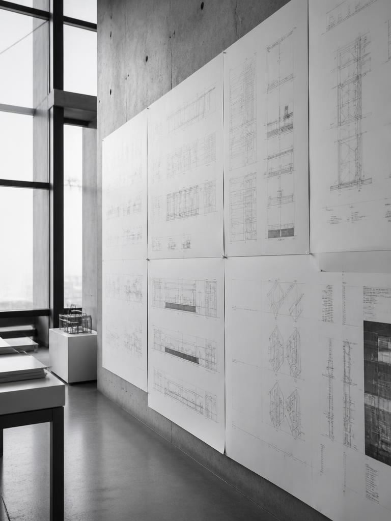 Reference architecture drawings on the wall of the AisonLabs engineering studio